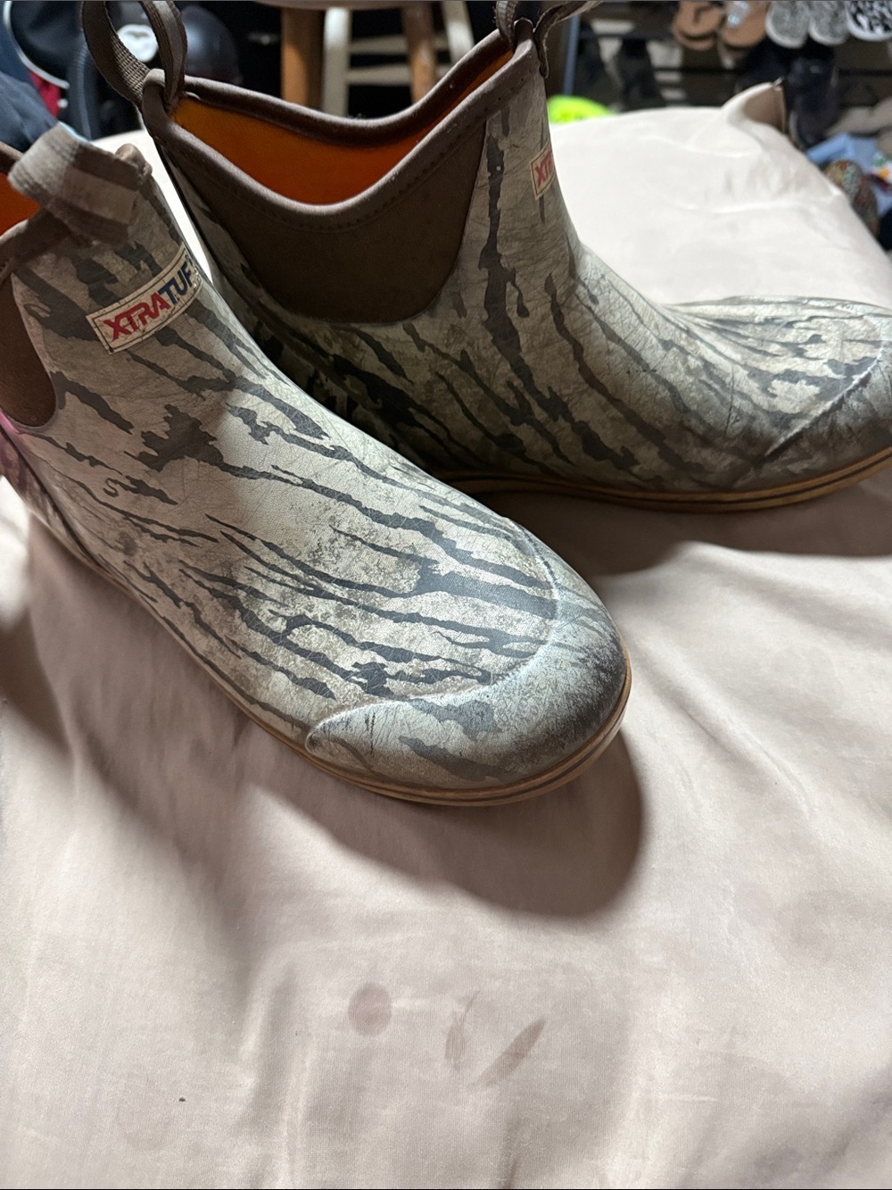 XTRATUF Men's Gray Camo Ankle Rain & Snow Boots